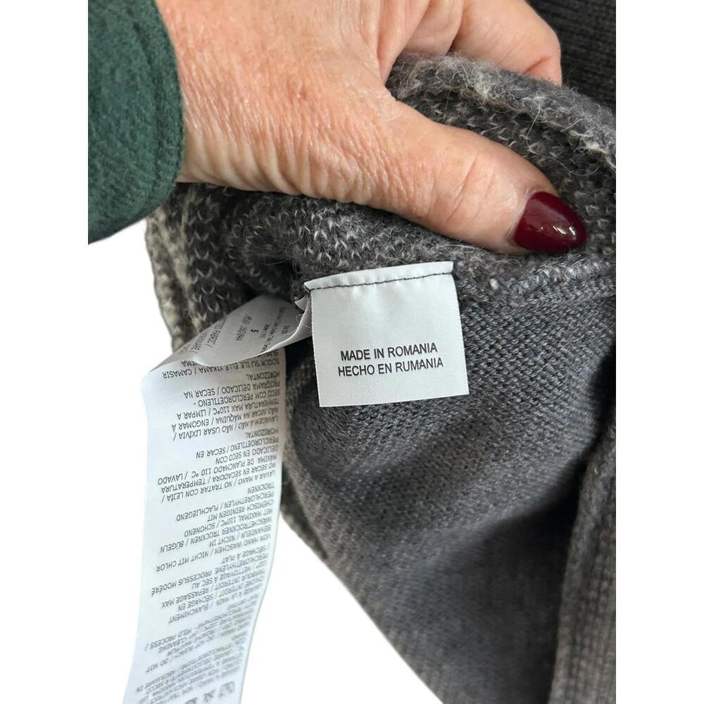 Max Mara Weekend Wool Alpaca Blend Check Sweater Gray Size Small Quiet Luxury - Picture 6 of 11